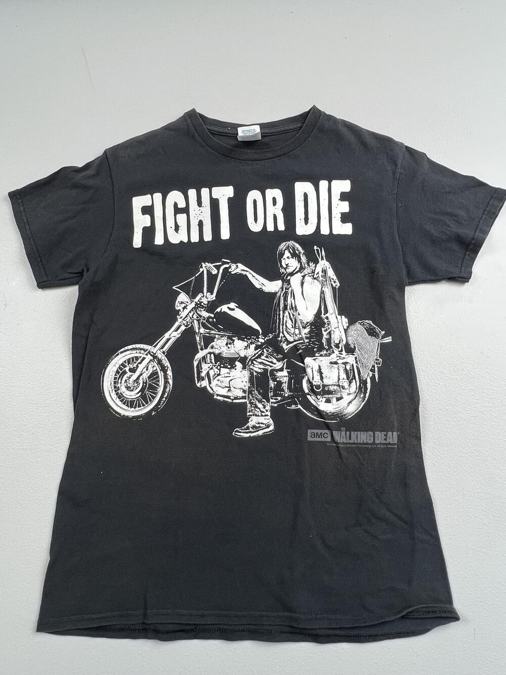 Delta Pro Weight Shirt Mens Small Black Walking Dead Daryl Dixon Graphic Tee